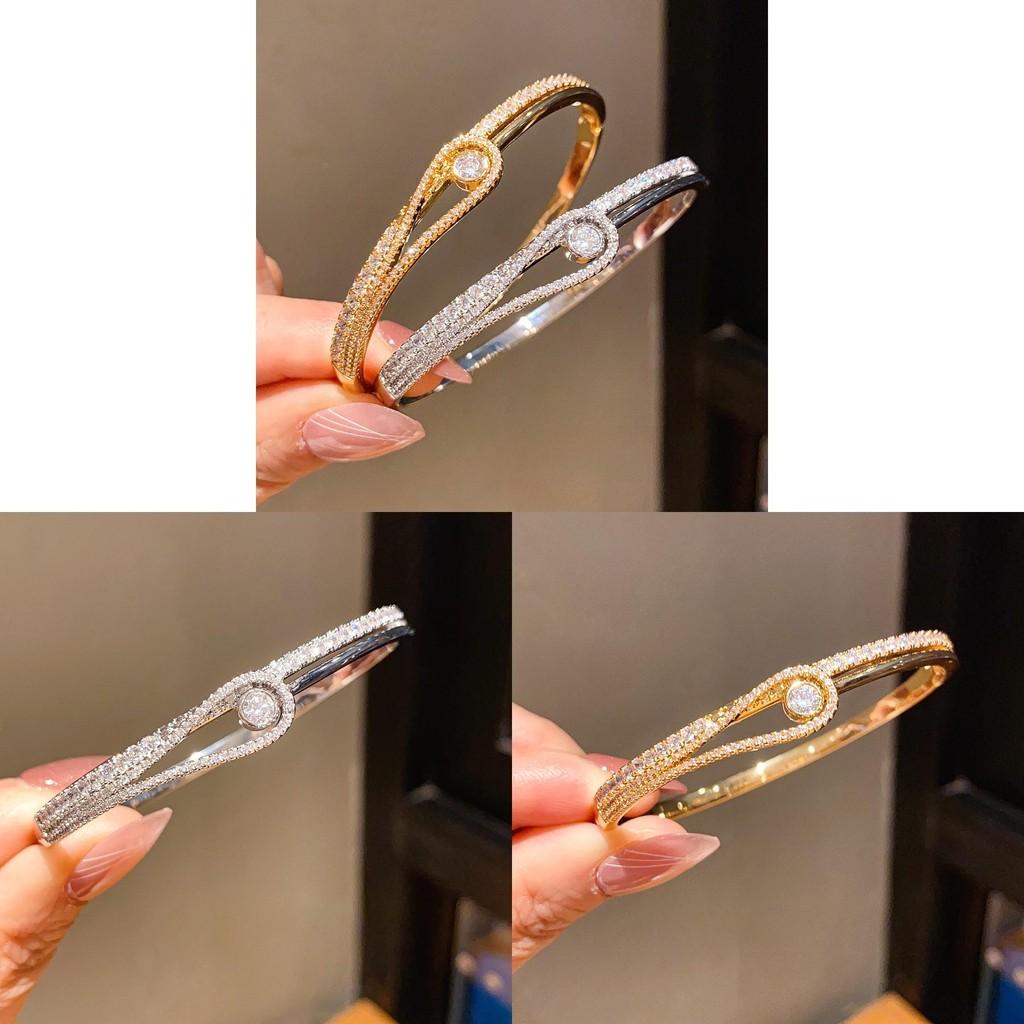 Минималистичный браслет-браслет с цирконом для женщин, ювелирное изделие с позолоченной медью