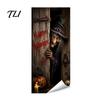 Outdoor Festive Atmosphere Decor Halloween Wall Stickers Trash Can Decal Stickers, Spooky Skull Ghost Horror for Bins Decals Garbage Cans, Waterproof