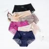 Women's Seamless Underpants Silk Lace Briefs Underwear Ladies Bikini Panties Middle Waist Hipster Floral Lingerie Girls Intimates