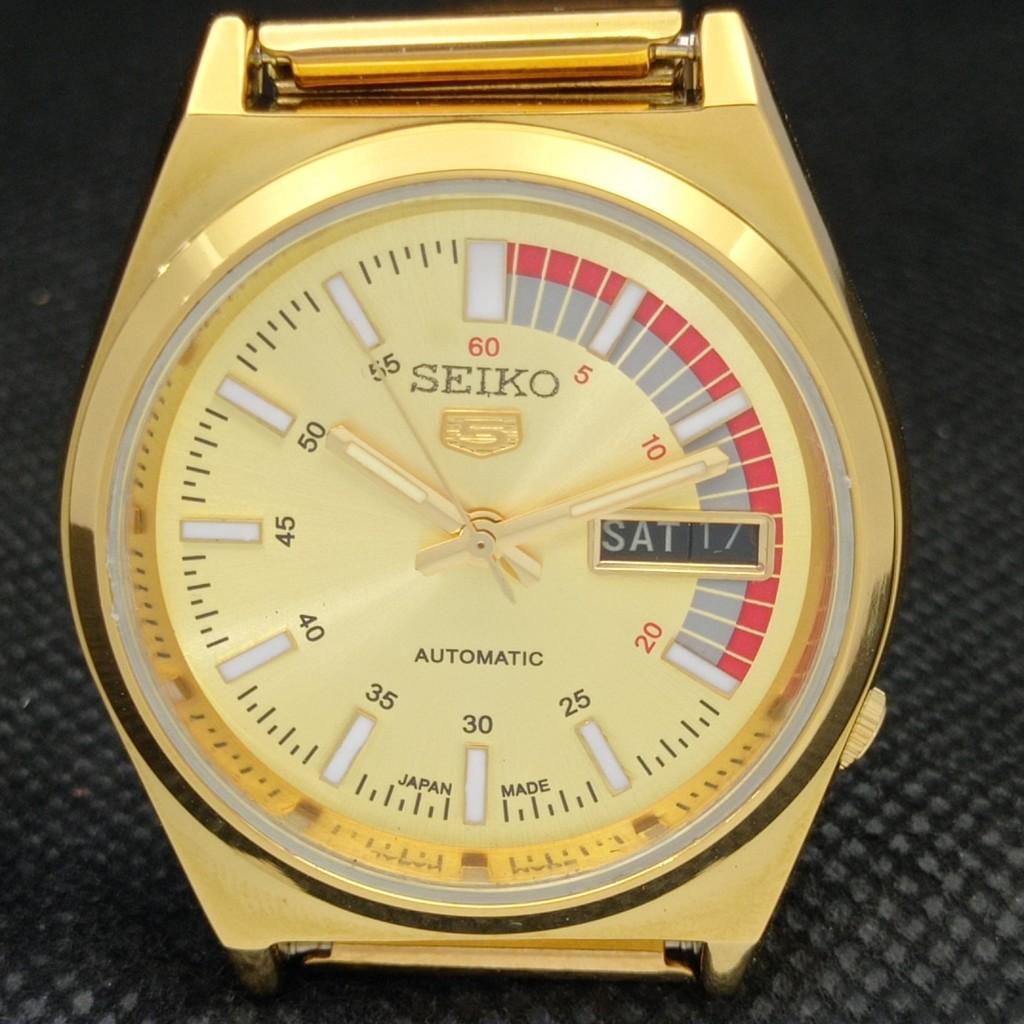 ВОССТАНОВЛЕННЫЕ ВИНТАЖНЫЕ SEIKO 5 AUTO 6309A ЯПОНИЯ МУЖСКИЕ D/D ЗОЛОТЫЕ ЧАСЫ a309519-9