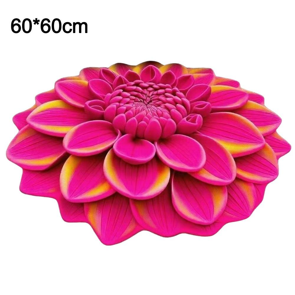 New Special-shaped 3D Flower Carpet Non-slip Crystal Velvet Bathroom Floor Mat Absorbent Soft Peony Floor Mat Home Decor