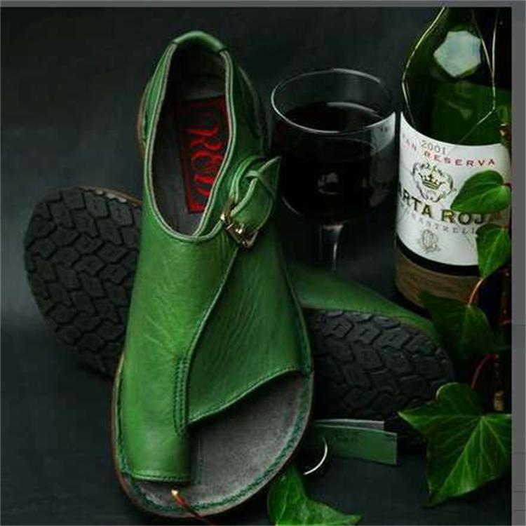 Летние женские повседневные сандалии большого размера с пряжкой на плоской подошве