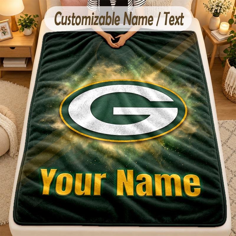Фланелевое одеяло Green Bay Packers с индивидуальным текстом имени Персонализированное Мягкое Теплое Плед Декор для дома Подарок