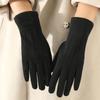 Soft Winter Cycling Gloves Velvet Suede Gloves Skiing Women Mittens  Outdoor