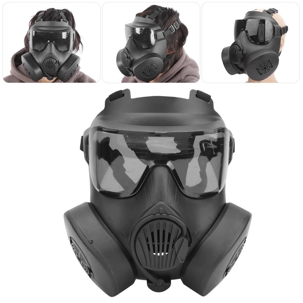 Полнолицевой щиток с двойным вентилятором, дышащий защитный экран для косплея, игровое оборудование для улицы