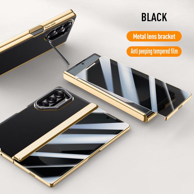Гальванизированная крышка шарнира для Samsung Galaxy Z Fold 6 5G, кольцо для камеры, подставка, закаленное стекло, пленка, защищающая от подглядывания, чехол