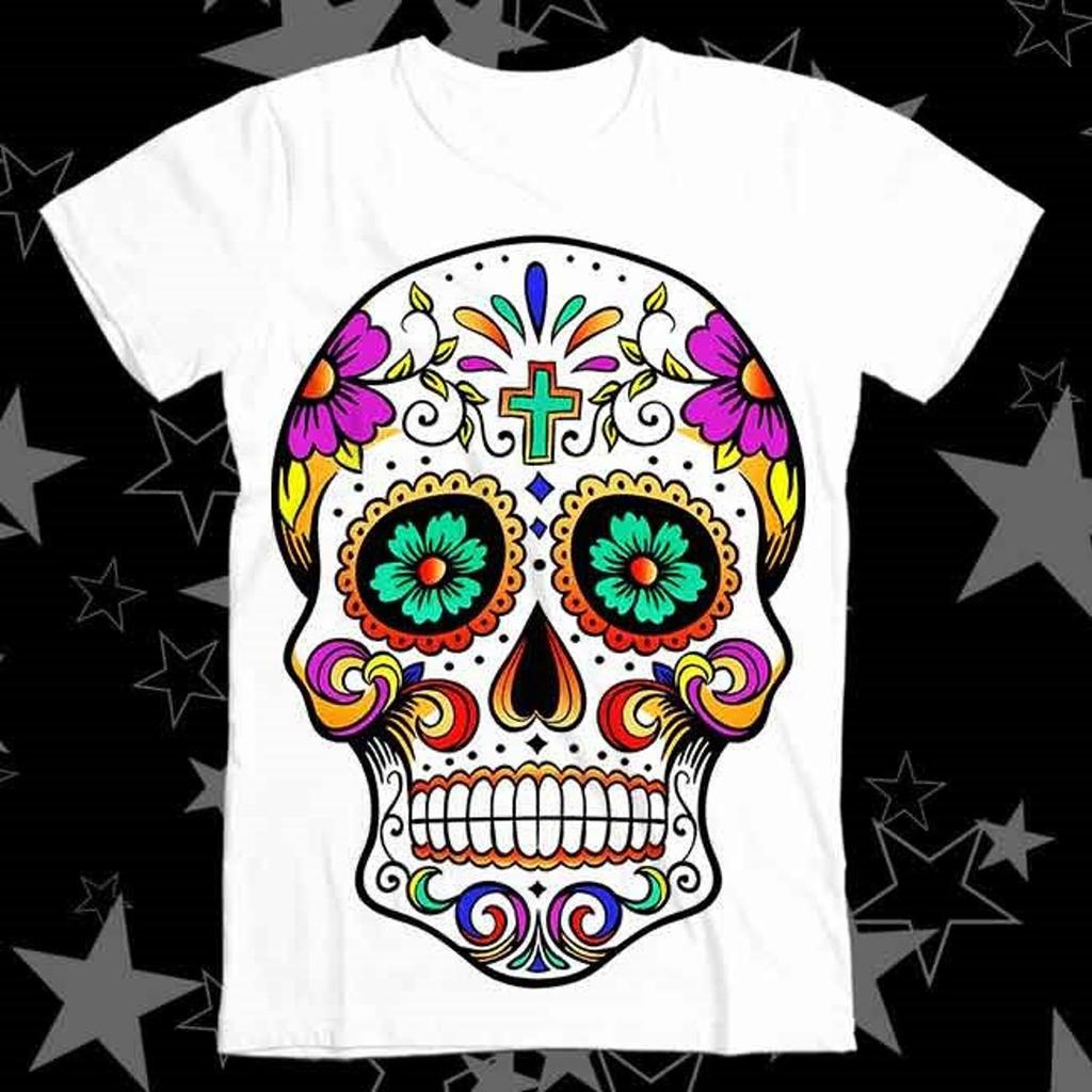 Sugar Skull Dia De Muertos Fashion Art Best Seller Top Tee T Shirt 511