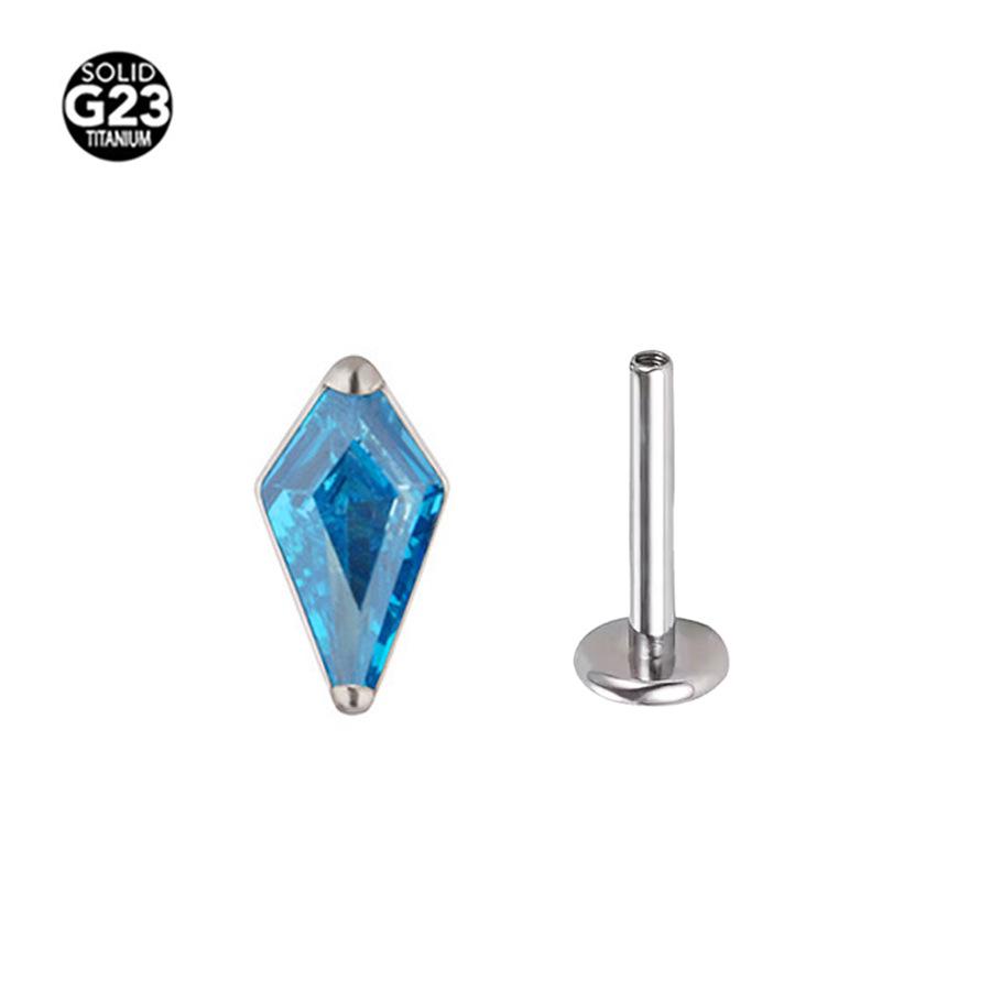 Титановый циркон квадратные серьги-пусеты пирсинг ювелирные изделия