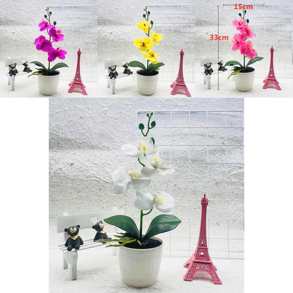 Phalaenopsis Faux Flower Arrangement With Injection Molded Craft For House Decoration And Gift