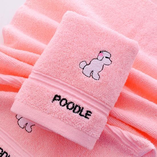 Cartoon Puppy Poodle Animal Cotton Super Soft Water Absorbing Kids Bath Towels