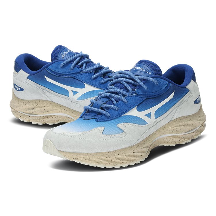 Хироси Нагаи x Mizuno Wave Rider Beta Surf The Web Унисекс Кроссовки Синий Белый D1GA241001
