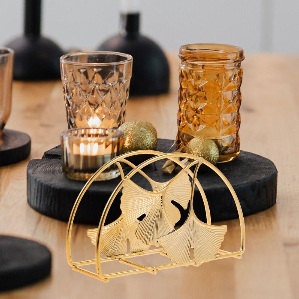 Держатель для салфеток в форме гинкго, компактный вертикальный диспенсер для салфеток, столешница для кухни