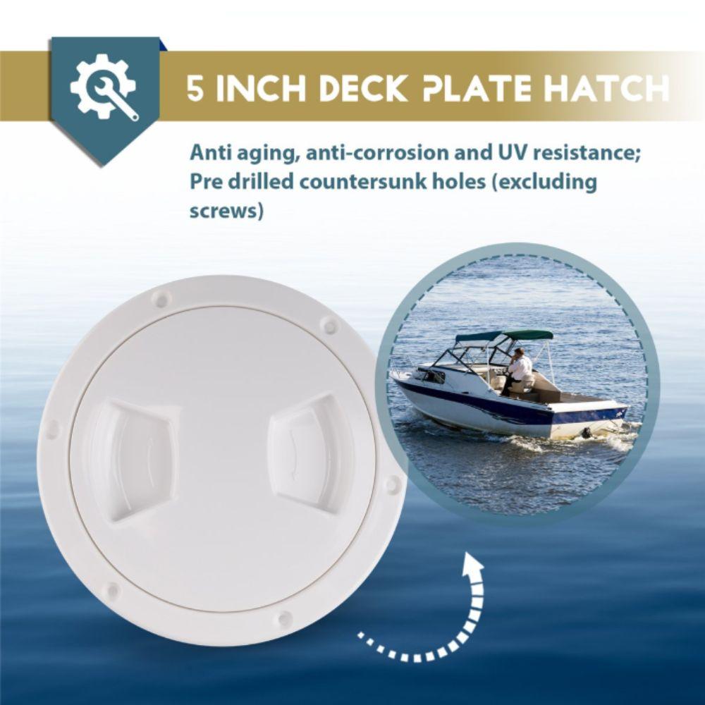 Round Hatch Cover White Inspection Plate For Boat Boat Screw Out Plate Outdoor Water Sport