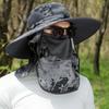 Большой шарф Защита шеи от солнца Шляпа от солнца с широкими полями Для активного отдыха Альпинизм Рыболовная кепка Мужские Водонепроницаемые рыбацкие шляпы