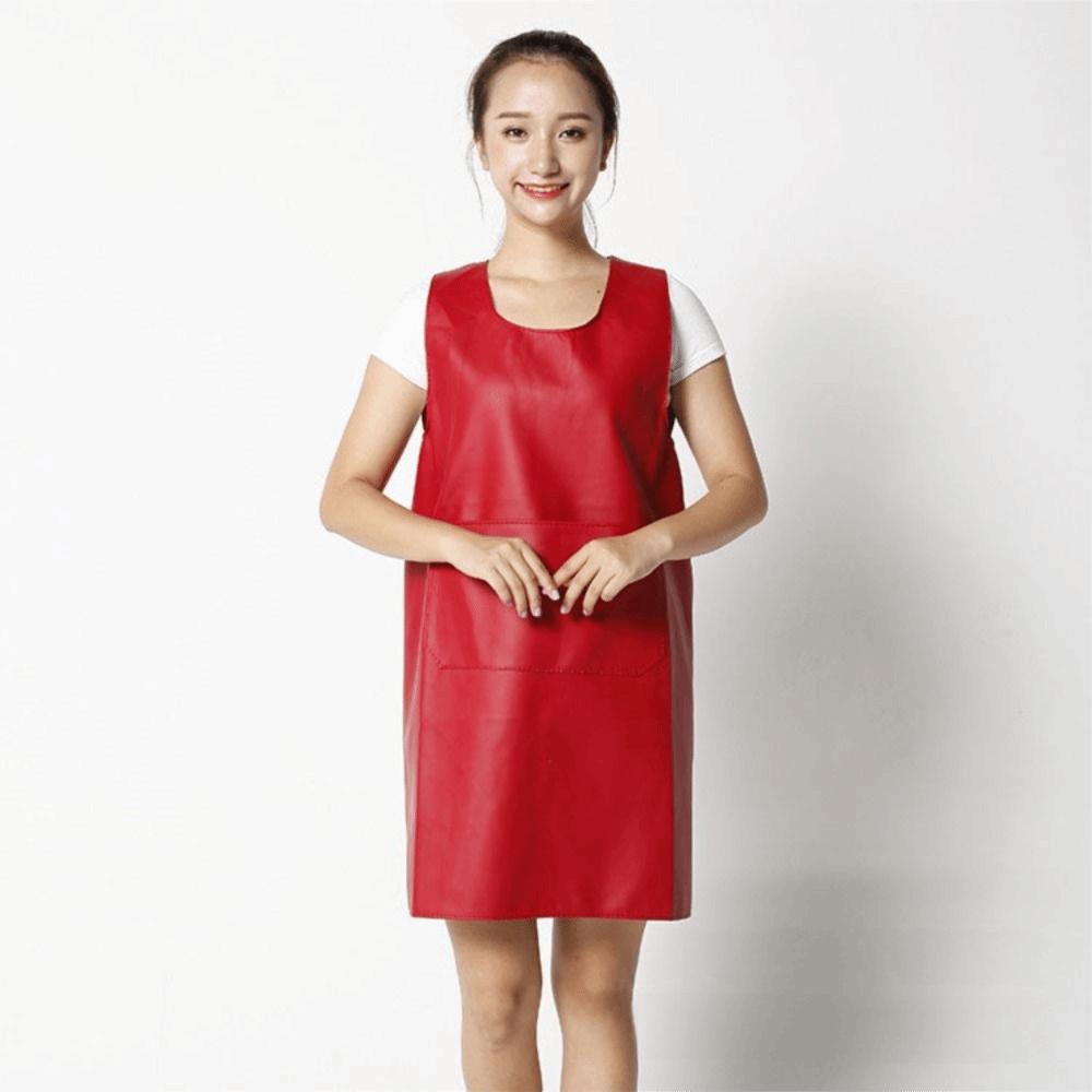 Фартук шеф-повара из искусственной кожи, дизайн жилета, взрослый нагрудник, бытовая уборка, рабочая блуза, для кухни, для готовки