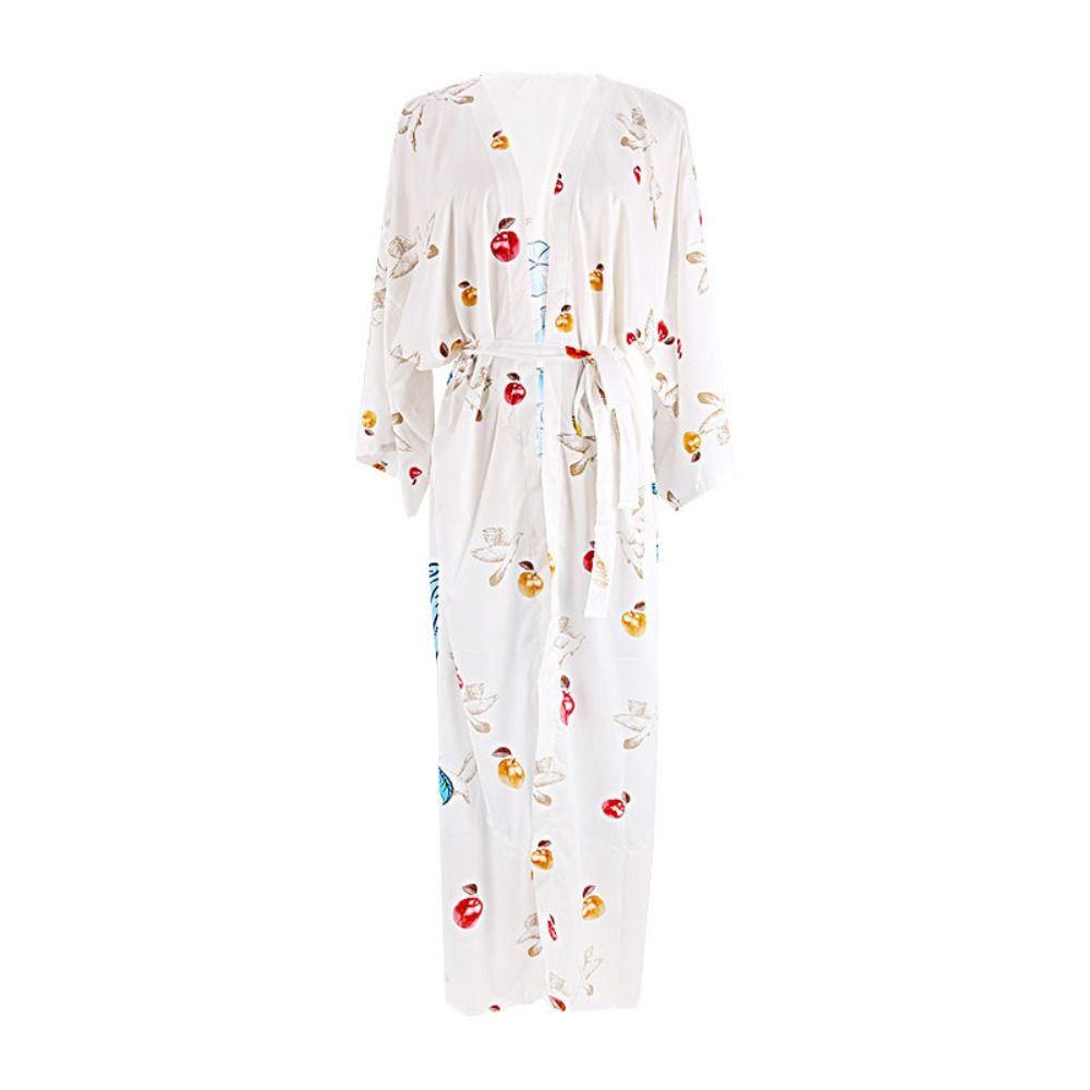Boho Bikini Cover-ups Peacock Print Loose Maxi Dress Fashion Long Dress Beachwear For Women