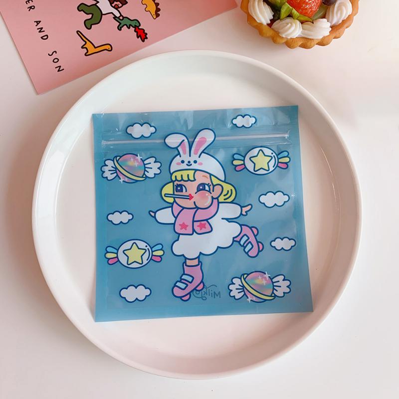 Органайзер для хранения продуктов, не занимает места, легко носить с собой, 13,5*13,5 см, пластиковый, милый мультяшный пакет для закусок, креативный и милый, 4,2 г