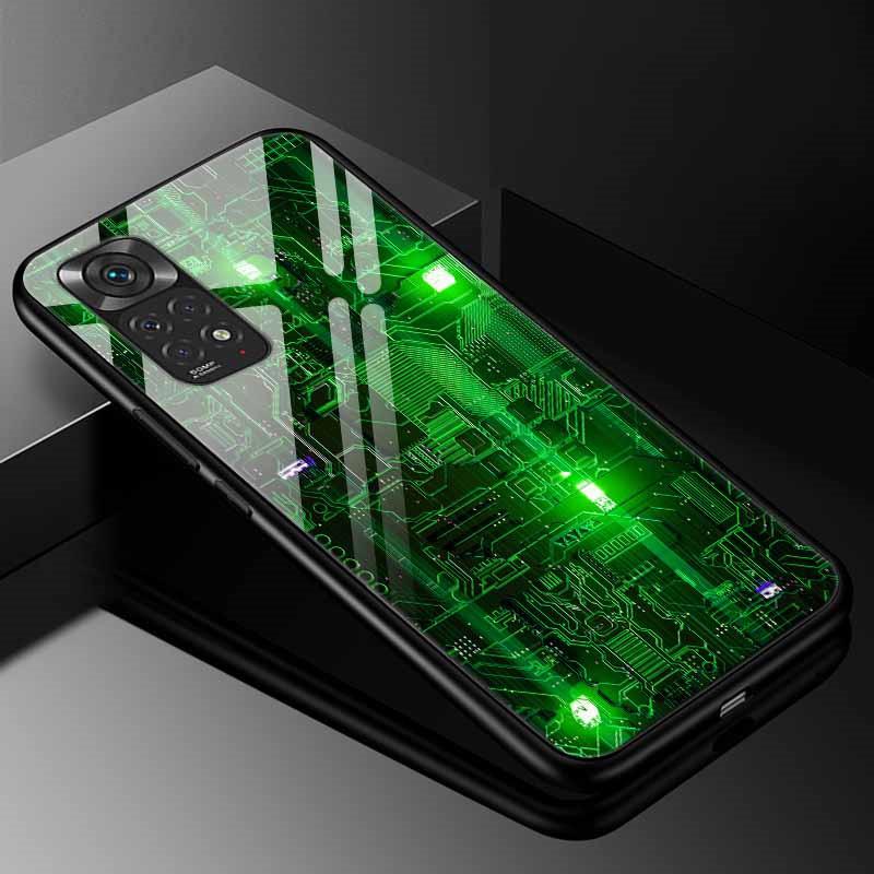 For Xiaomi Redmi Note 11s Case Tempered Glass Fashion Cover for Redmi Note 11 Pro 5G Global Note11 Case, 9s 10s Bumper Note11s