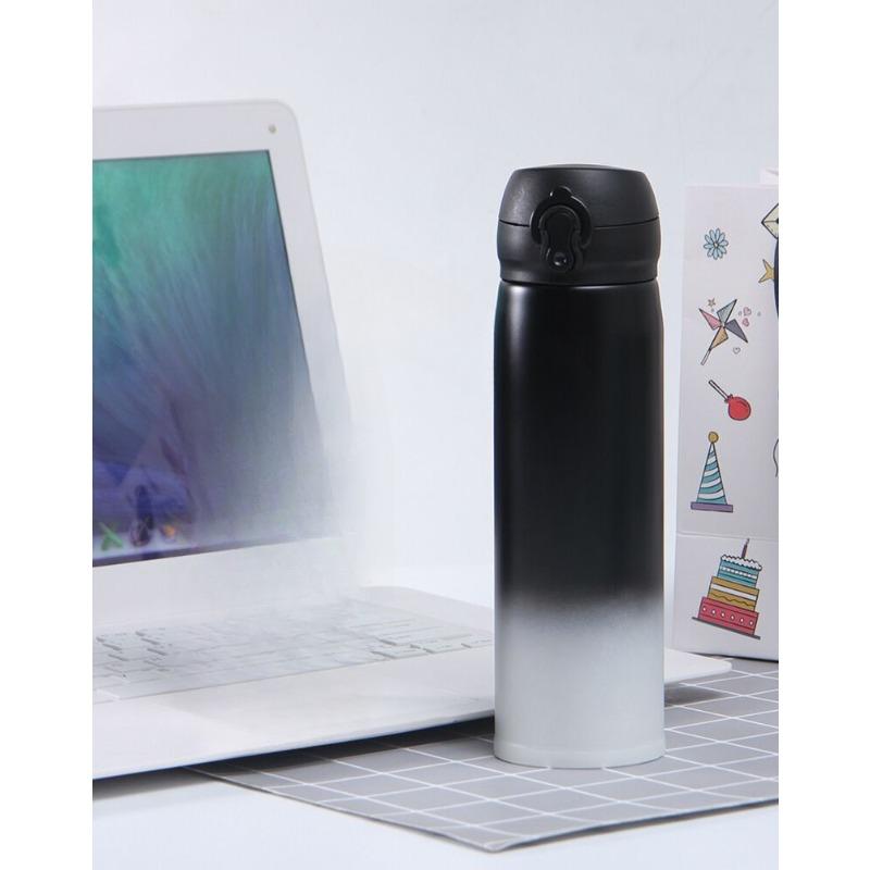 304 Stainless Steel Gradient Bounce Vacuum Thermos Cup Outdoor Portable Lock Water Cups for Male and Female Students.
