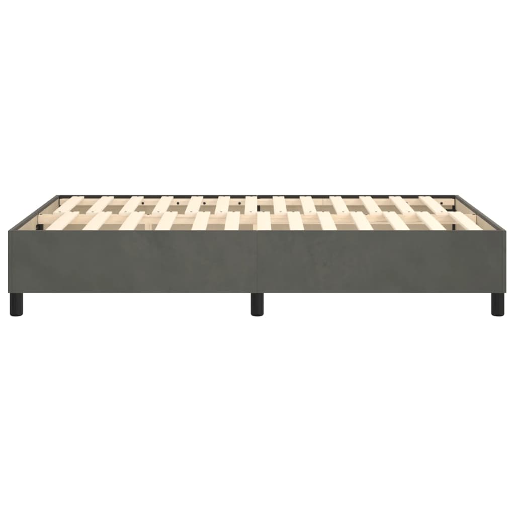 Box Spring Bed Frame Dark Grey 120 x 200 cm Velvet