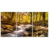 Three Piece Picture Canvas Print Autumn Forest Mountain Stream