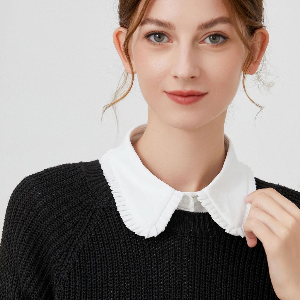 Business Formal White Laple False Collar for Women Vintage Detachable Lapel Blouse Tops Fake Collars Women Kraagje Nep