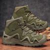 Мужские походные ботинки для активного отдыха, нескользящие тренировочные рабочие туфли, зеленая спортивная обувь на толстой подошве, новые осенние и зимние ботинки