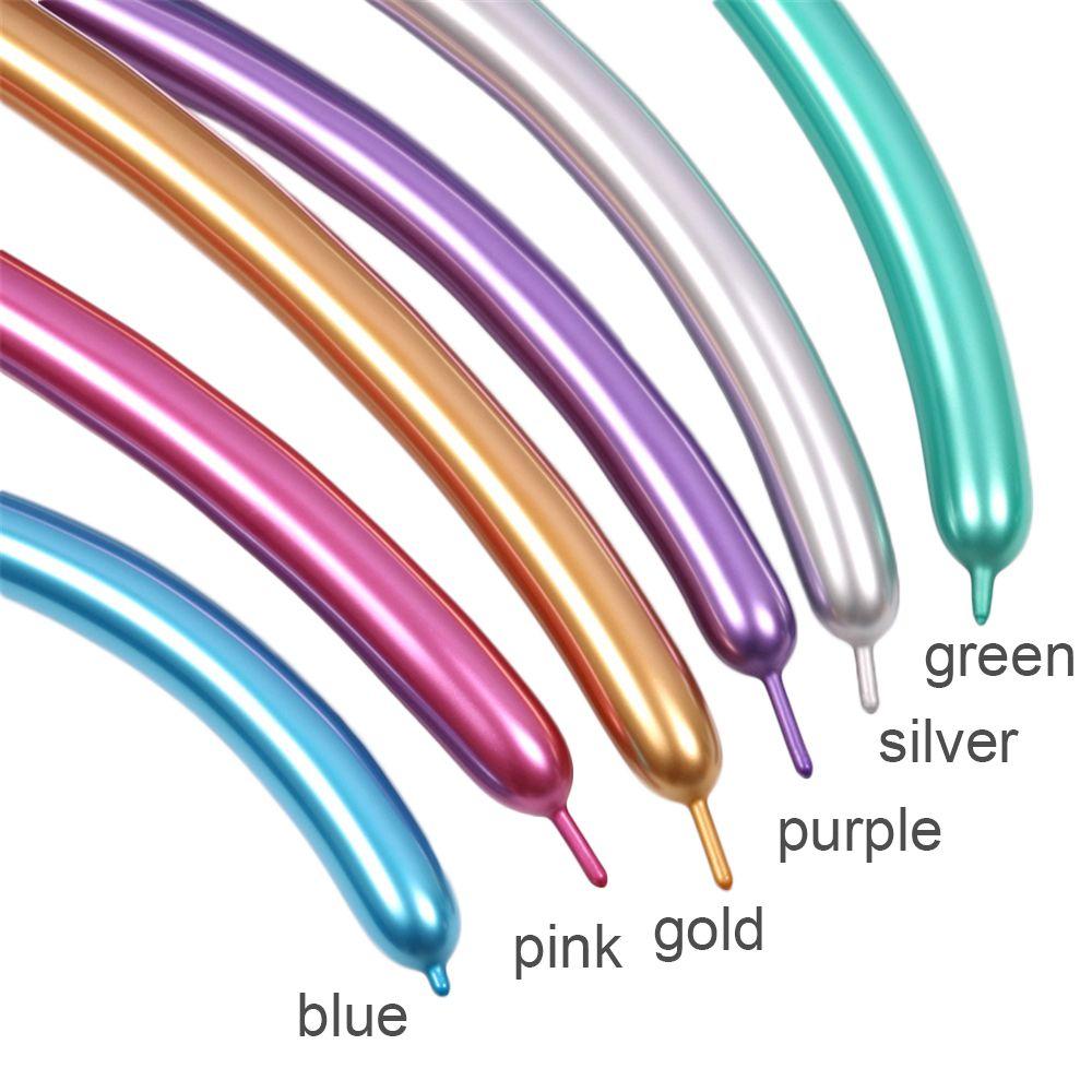 10pcs Classic Latex Wedding Decoratio Magic Long Balloon DIY Strip Metalic Modeling Balls