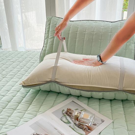 Наволочка-протектор с резинками, дорожная наволочка, противоскользящая стеганая вафельная наволочка