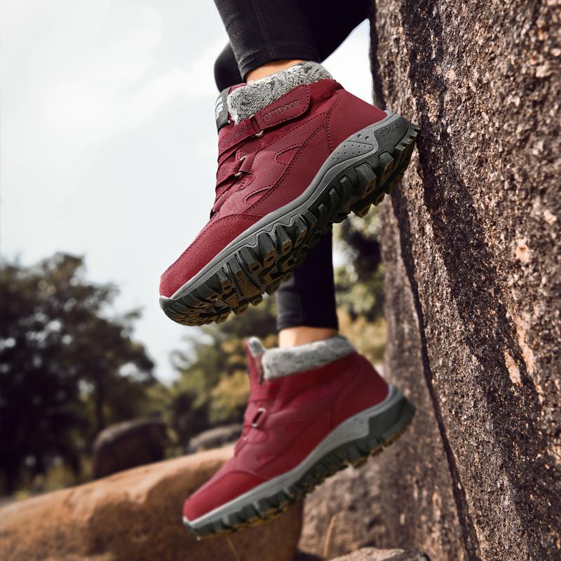 Женские зимние плюшевые зимние ботинки, нескользящие кроссовки для активного отдыха, женские теплые водонепроницаемые ботинки, модная теплая зимняя обувь