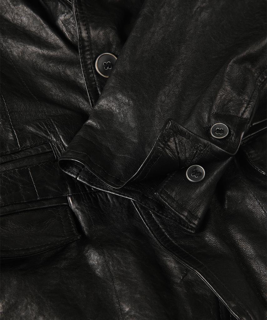 Panicale Black Vintage Lambskin Leather Blazer