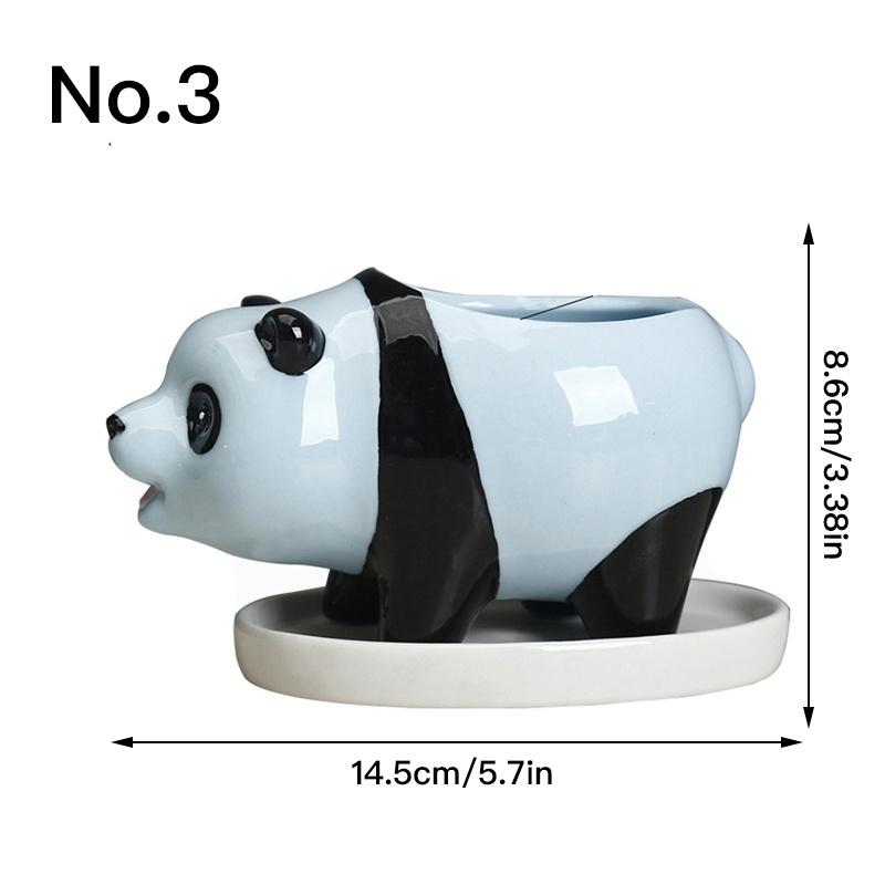 Керамический цветочный горшок с пандой, сочный горшок, кашпо для животных, домашний декор, настольные украшения, бонсай, горшок для растений, украшение сада