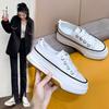 Весна 2024 года, корейская версия маленьких белых туфель, женские высокие повседневные туфли с дышащей вулканизированной обувью для студентов