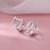 925 Sterling Silver Kitten & Fish Ear Cuffs - Women's High-End Design Temperament Earrings