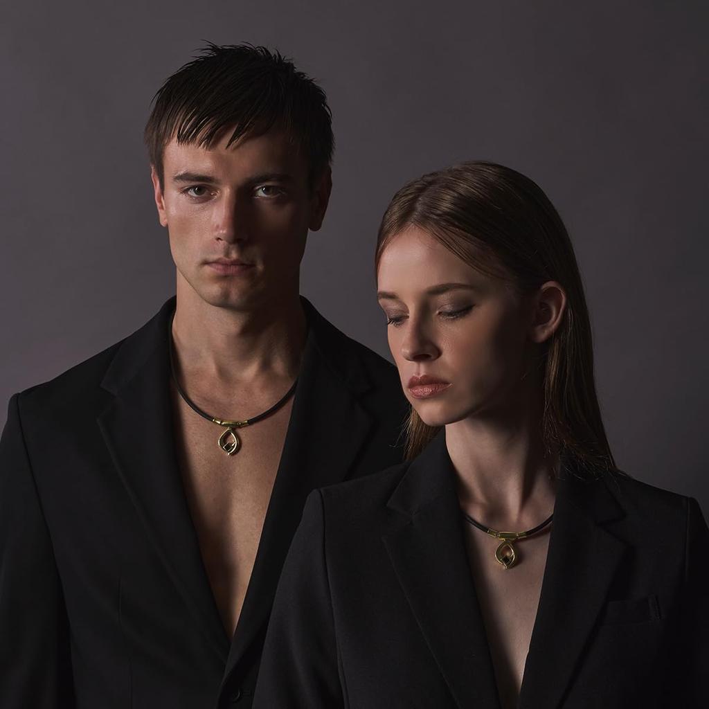 Colantotte TAO ARC Matte Black X L Necklace, Black,