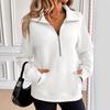 Yousheng Women's Sweatshirts Half Zip Long Sleeve Lapel Sweater Casual Pullover Top with Pocket Autumn Loose Clothes