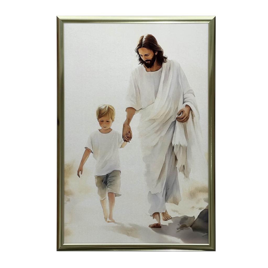 Plakat Wspólna Droga Z Jezusem Plakat Wspólna Droga Z Jezusem, 70X100 Cm, Rama Drewniana Ciemny Brąz, Papier Matowy 230 Gsm