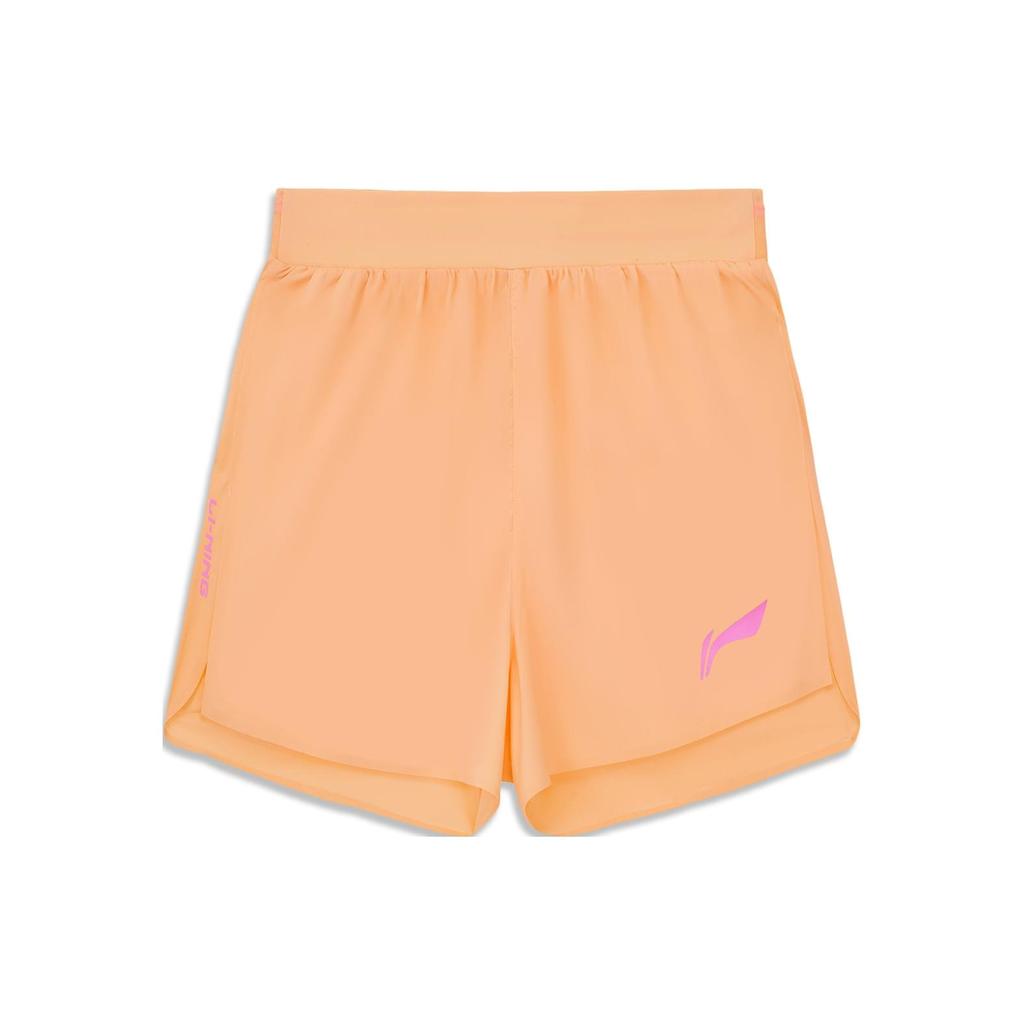 Женские спортивные шорты Li Ning на талии, конфетно-оранжевые AKSU004-3