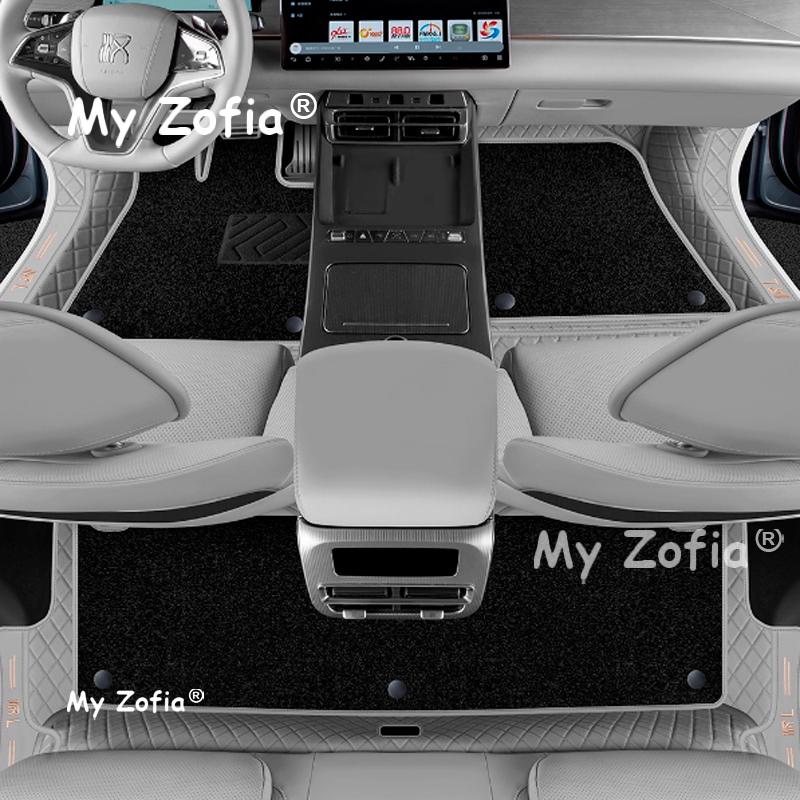 Кожаные автомобильные коврики для BYD Han L DM EV 2025 2026, индивидуальные коврики для ног, ковры, коврики для салона, полный комплект аксессуаров