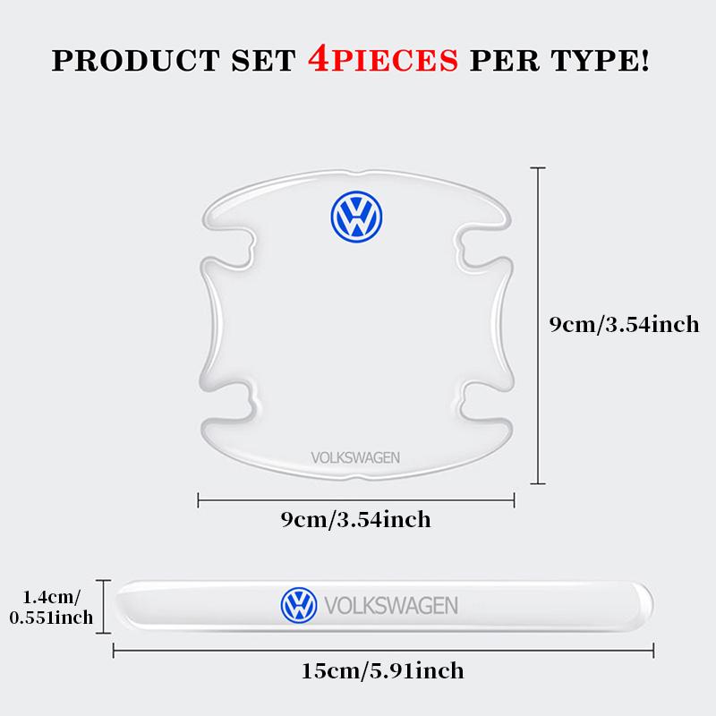 PCVHD1 New Car Door Bowl Handle Protector Stickers Transparent Anti-scratch Film For VW Polo Jetta Passat Golf Tiguan Touran Beetle