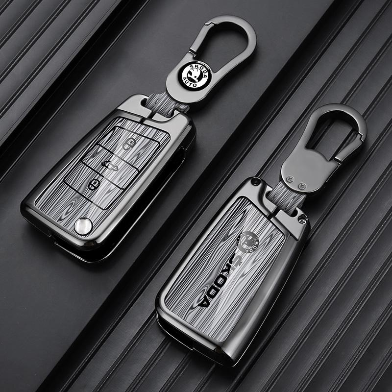 WVCL8 Car Folding Remote Key Fob Case Fob Cover Protector Holder Shell For Skoda Octavia Kodiaq Karoq Auto Keychain Accessories