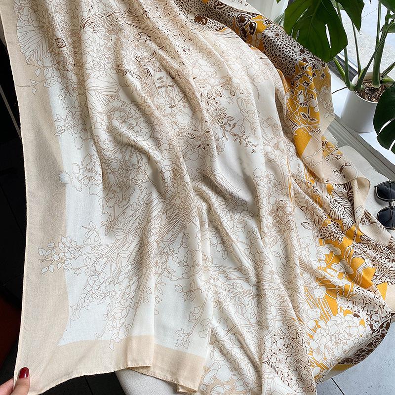 Универсальный хлопково-льняной клетчатый солнцезащитный дорожный платок-шаль - Большой 130 квадратный