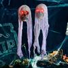 Подвесной череп на Хэллоуин со светящимися глазами Декор Ужасающая подвесная скульптура черепа Декорации для фестивальных вечеринок