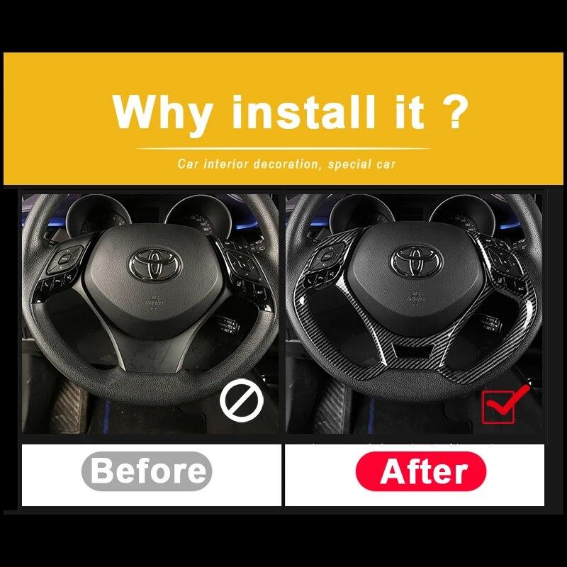 ABS Car Styling Steering Wheel Sequins Sticker Trim Cover For Toyota C-HR CHR C HR 2016 2017 2018 Accessories