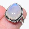 Natural Rainbow Moonstone Gemstone 925 Solid Sterling Silver Gift Ring S.6 O0n60