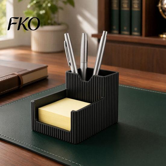 Solid Base Pen Holder 3D Printed Holder, 2-in-1 Stand & Sticky Desktop Notepads Multifunctional Organizer for Home Office Study Decoration