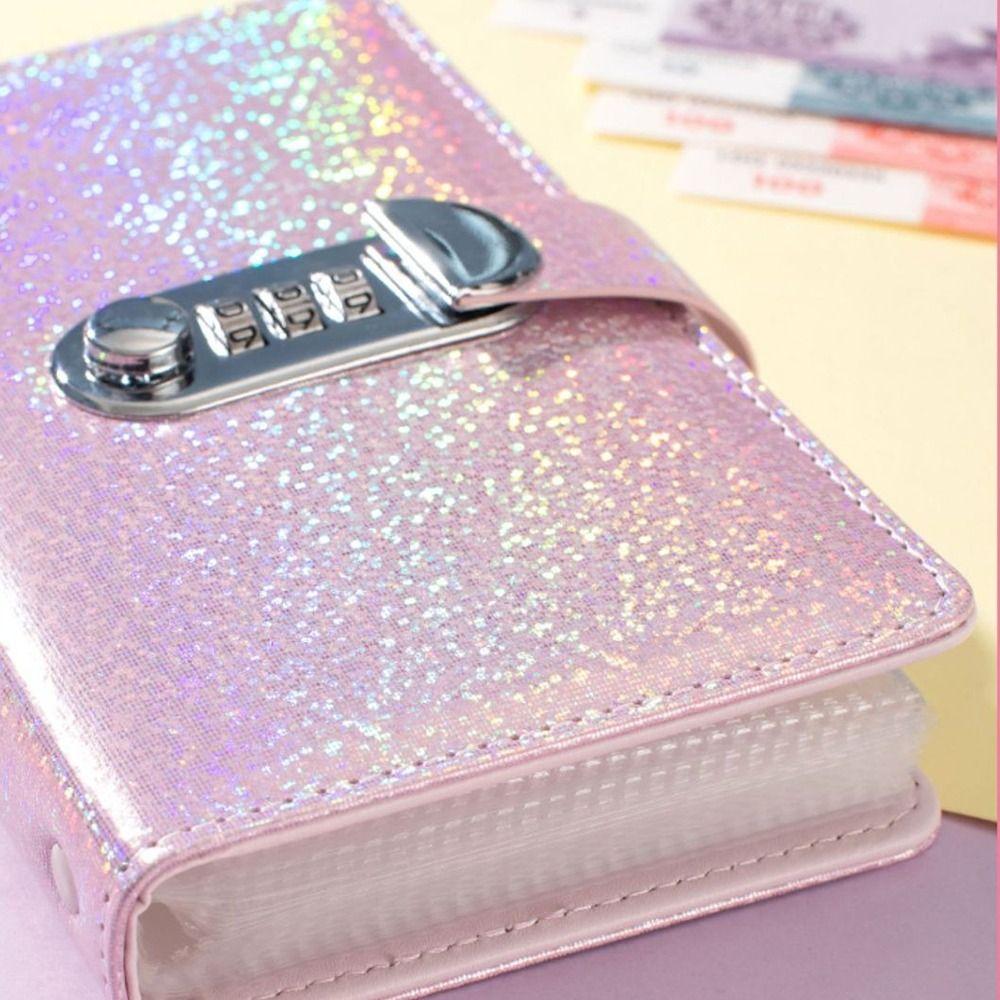 PU Leather 100 Envelope Challenge Binder With Password Lock Reusable Saving Money Notebook Waterproof Laser Cover