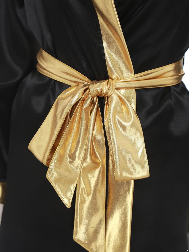 Womens Boxing Ring Outfit V Neck Tank Top Skirt Hooded Coverup Belt Halloween Cosplay Costume Set