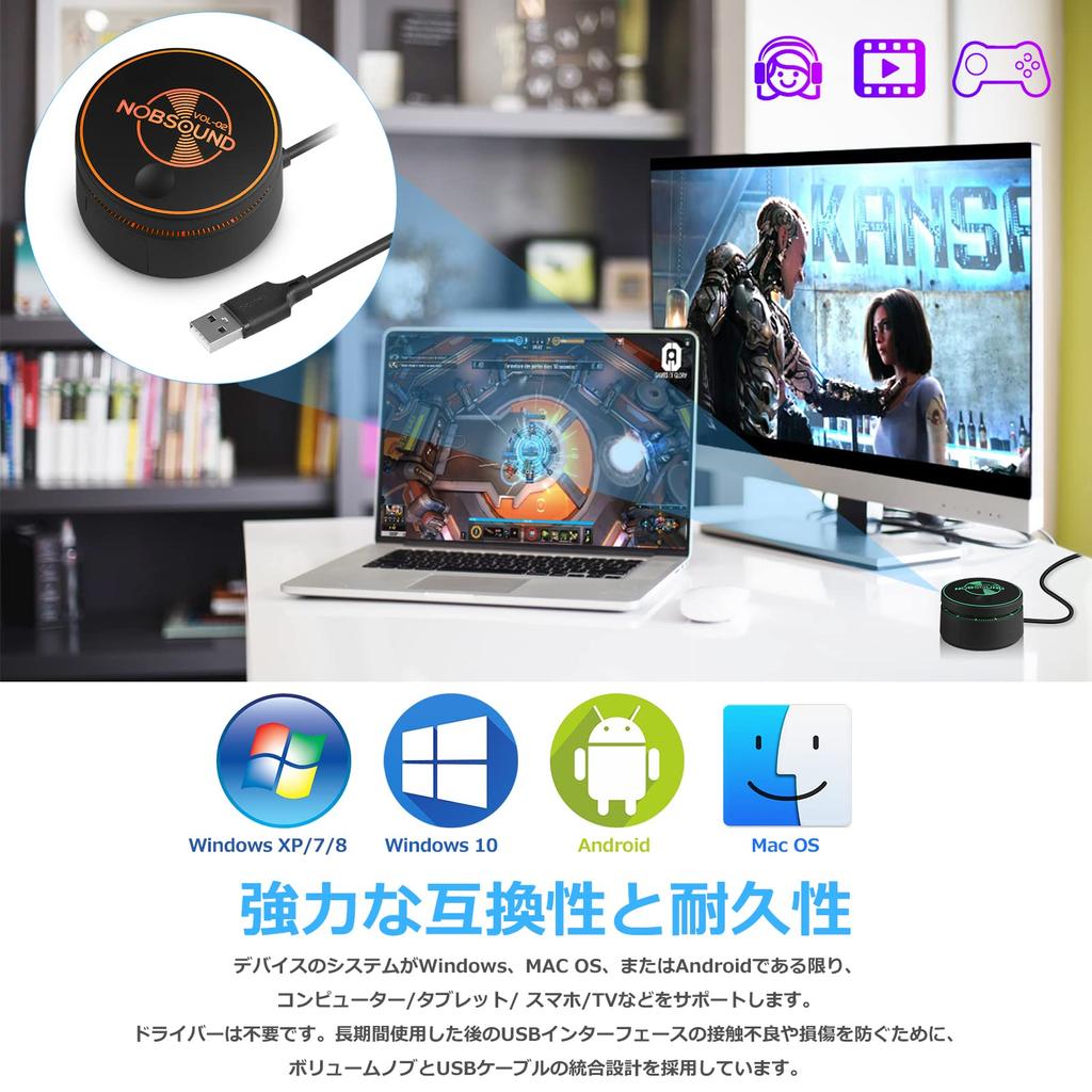 Nobsound Mini Computer Speaker Audio Adjuster VOL Switch USB Volume Controller Vol-02 (Большая ручка)