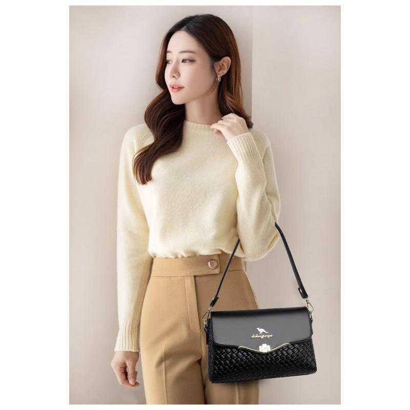 2024 Новая тканая сумка для мамы, женская сумка на одно плечо, женская универсальная модная маленькая сумка с диагональной перекладиной, цельная сумка для доставки